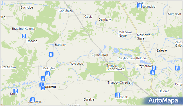 mapa Zgorzałowo, Zgorzałowo na mapie Targeo