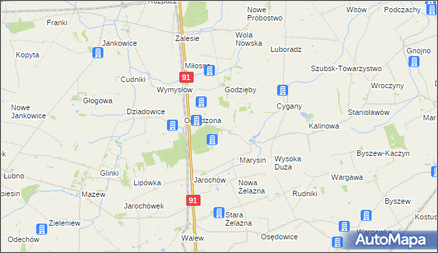 mapa Zieleniew gmina Krośniewice, Zieleniew gmina Krośniewice na mapie Targeo