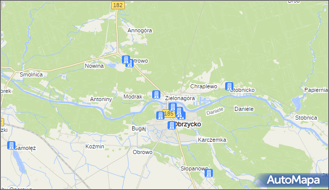 mapa Zielonagóra, Zielonagóra na mapie Targeo