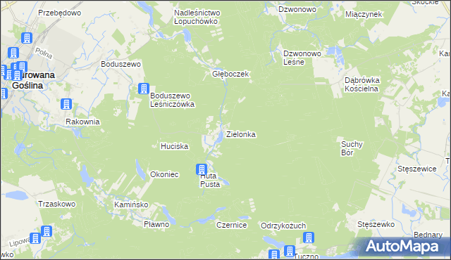 mapa Zielonka gmina Murowana Goślina, Zielonka gmina Murowana Goślina na mapie Targeo