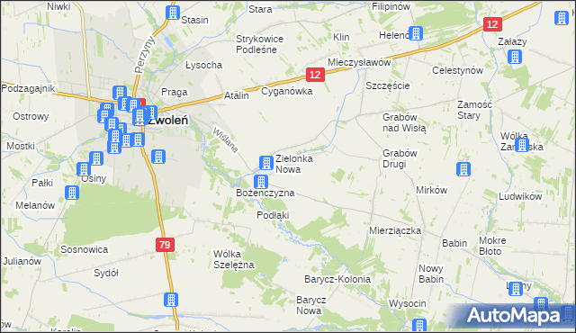 mapa Zielonka Stara, Zielonka Stara na mapie Targeo