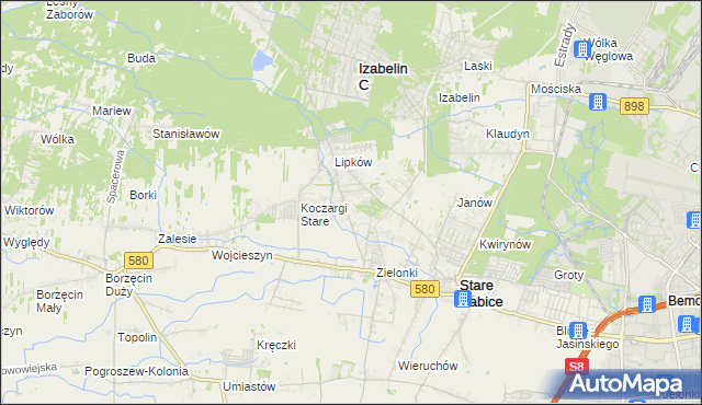 mapa Zielonki-Wieś, Zielonki-Wieś na mapie Targeo