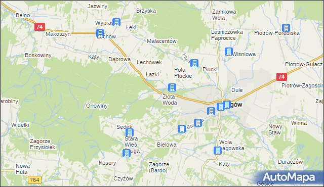 mapa Złota Woda, Złota Woda na mapie Targeo