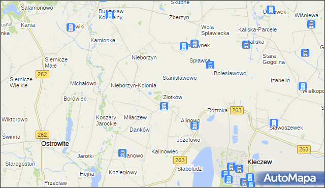 mapa Złotków, Złotków na mapie Targeo