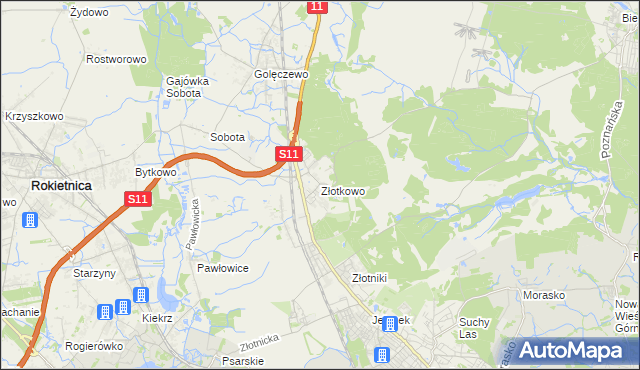 mapa Złotkowo, Złotkowo na mapie Targeo