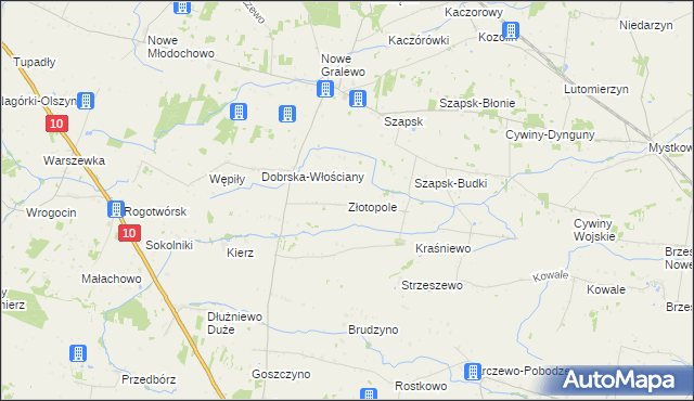 mapa Złotopole gmina Raciąż, Złotopole gmina Raciąż na mapie Targeo