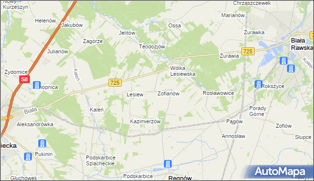 mapa Zofianów, Zofianów na mapie Targeo