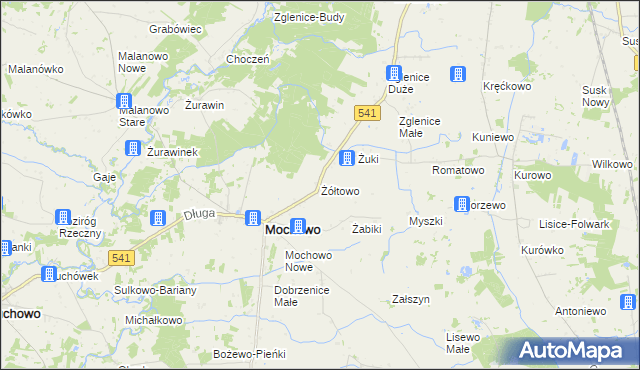 mapa Żółtowo, Żółtowo na mapie Targeo