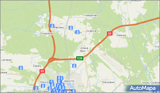 mapa Żółwia Błoć, Żółwia Błoć na mapie Targeo