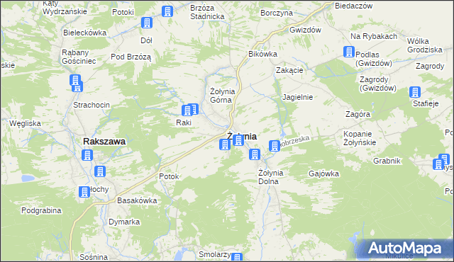 mapa Żołynia, Żołynia na mapie Targeo