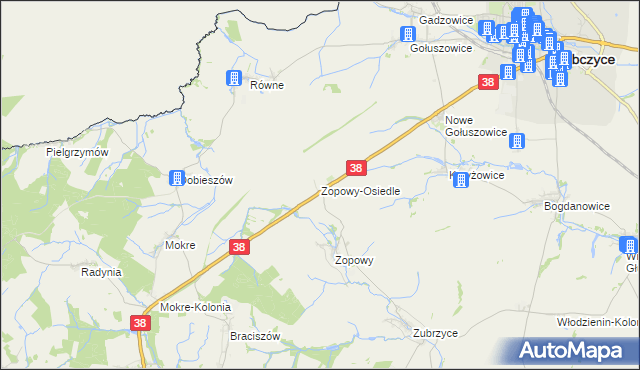mapa Zopowy-Osiedle, Zopowy-Osiedle na mapie Targeo