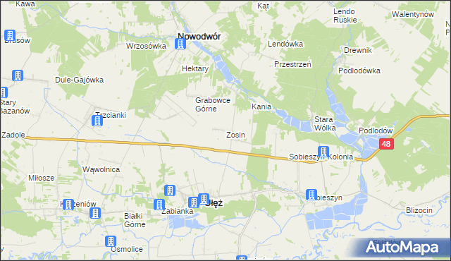mapa Zosin gmina Ułęż, Zosin gmina Ułęż na mapie Targeo