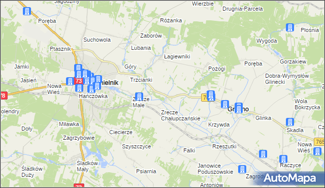 mapa Zrecze Duże, Zrecze Duże na mapie Targeo