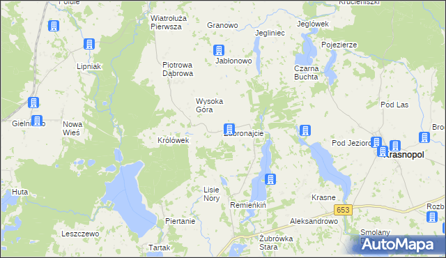 mapa Żubronajcie, Żubronajcie na mapie Targeo