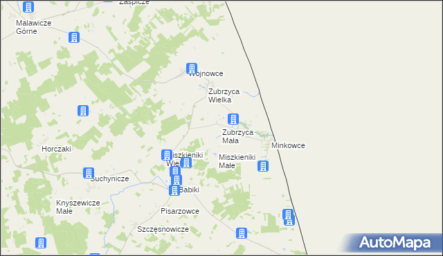 mapa Zubrzyca Mała, Zubrzyca Mała na mapie Targeo