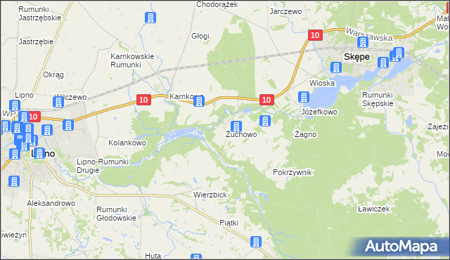 mapa Żuchowo, Żuchowo na mapie Targeo