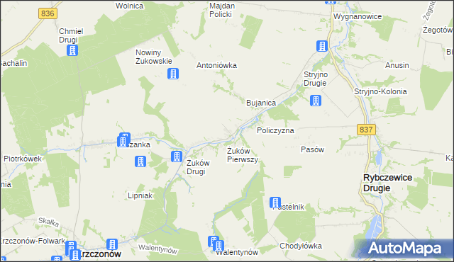 mapa Żuków-Kolonia, Żuków-Kolonia na mapie Targeo