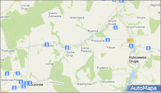 mapa Żuków Pierwszy, Żuków Pierwszy na mapie Targeo