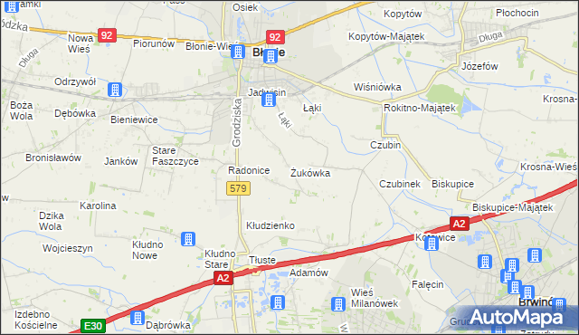 mapa Żukówka, Żukówka na mapie Targeo