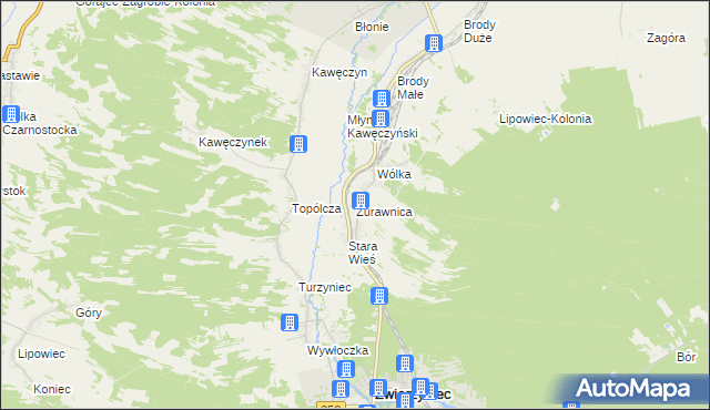 mapa Żurawnica, Żurawnica na mapie Targeo