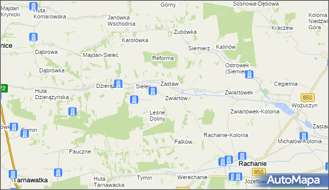 mapa Zwiartów, Zwiartów na mapie Targeo
