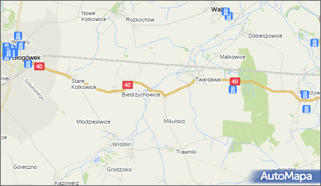 mapa Zwiastowice, Zwiastowice na mapie Targeo