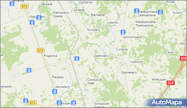 mapa Zwierżany, Zwierżany na mapie Targeo