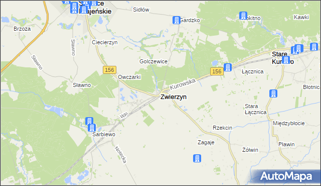 mapa Zwierzyn powiat strzelecko-drezdenecki, Zwierzyn powiat strzelecko-drezdenecki na mapie Targeo