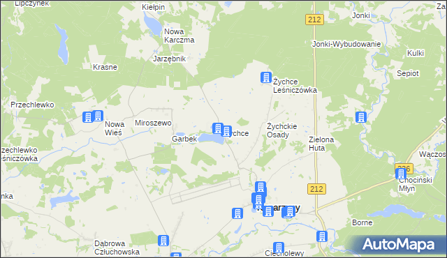 mapa Żychce, Żychce na mapie Targeo