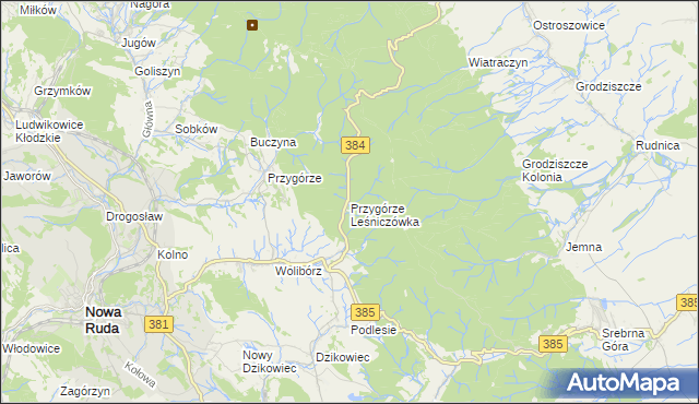 mapa Przygórze Leśniczówka, Przygórze Leśniczówka na mapie Targeo