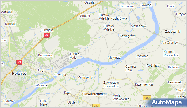 mapa Tursko Małe-Kolonia, Tursko Małe-Kolonia na mapie Targeo