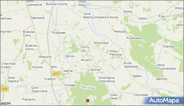 mapa Budy Jeżewskie, Budy Jeżewskie na mapie Targeo