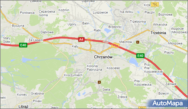 mapa Chrzanów, Chrzanów na mapie Targeo