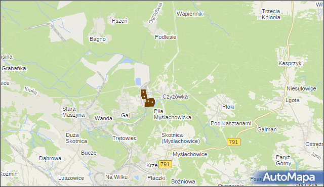 mapa Czyżówka gmina Trzebinia, Czyżówka gmina Trzebinia na mapie Targeo