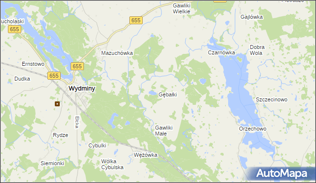 mapa Gębałki, Gębałki na mapie Targeo