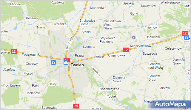 mapa Atalin, Atalin na mapie Targeo