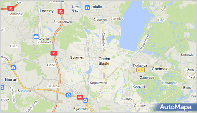 mapa Chełm Śląski, Chełm Śląski na mapie Targeo