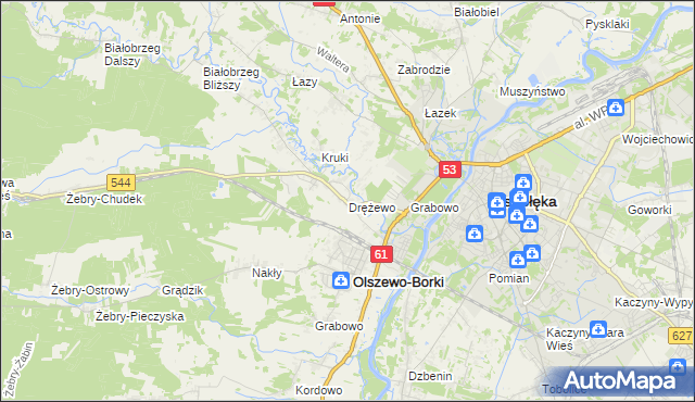 mapa Drężewo, Drężewo na mapie Targeo