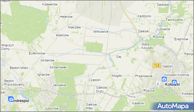 mapa Gałkówek-Parcela, Gałkówek-Parcela na mapie Targeo