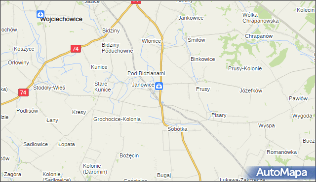 mapa Jakubowice gmina Ożarów, Jakubowice gmina Ożarów na mapie Targeo
