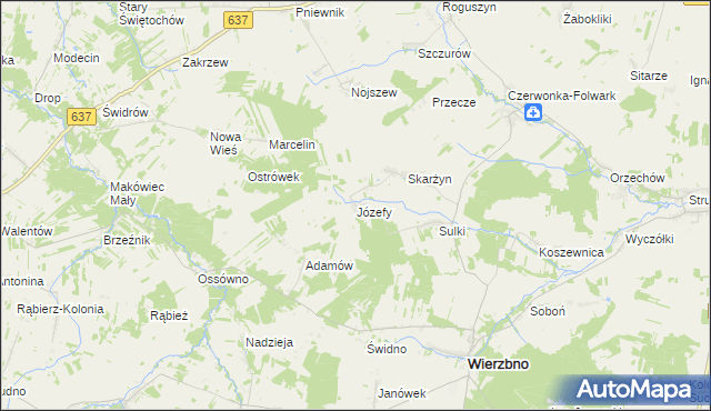 mapa Józefy, Józefy na mapie Targeo