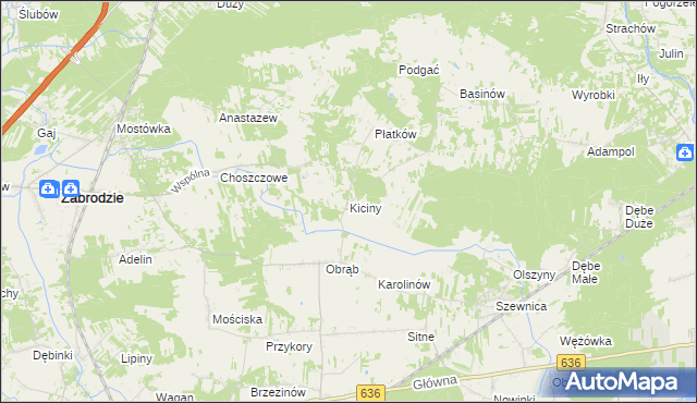 mapa Kiciny, Kiciny na mapie Targeo