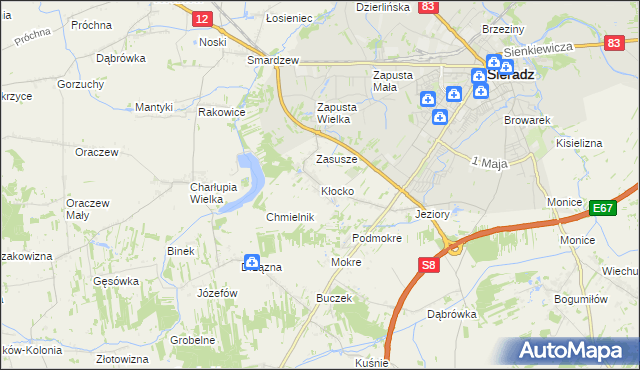 mapa Kłocko, Kłocko na mapie Targeo