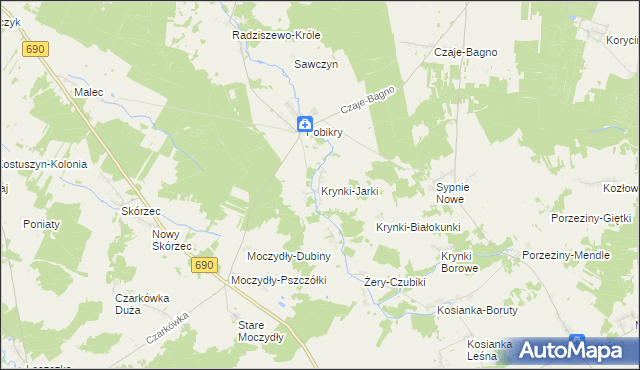 mapa Krynki-Jarki, Krynki-Jarki na mapie Targeo