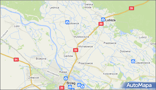 mapa Michałowice gmina Lubsza, Michałowice gmina Lubsza na mapie Targeo