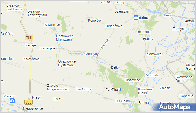 mapa Mierzwin gmina Imielno, Mierzwin gmina Imielno na mapie Targeo