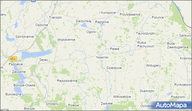 mapa Nowiniki, Nowiniki na mapie Targeo