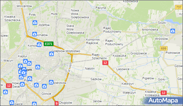 mapa Rajec Szlachecki, Rajec Szlachecki na mapie Targeo