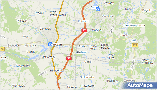 mapa Ruda gmina Tarczyn, Ruda gmina Tarczyn na mapie Targeo