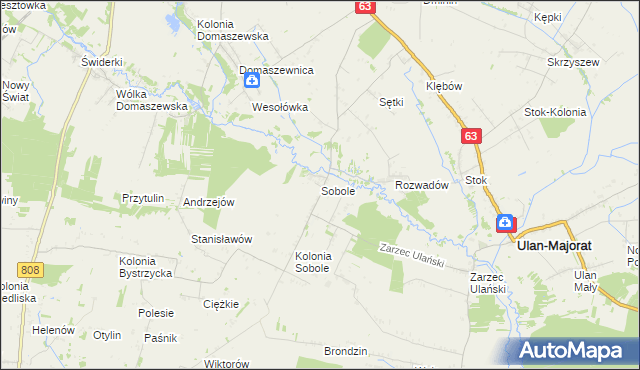 mapa Sobole gmina Ulan-Majorat, Sobole gmina Ulan-Majorat na mapie Targeo